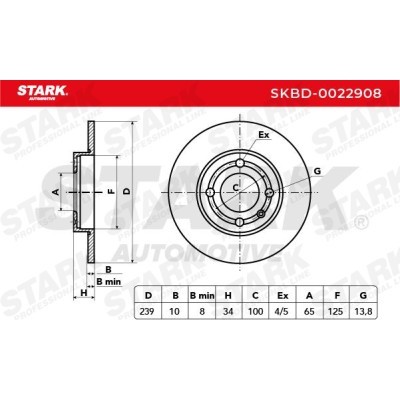 Tarcza hamulcowa Stark SKBD-0022908 SKBD-0022908 - foto 3