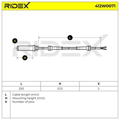 Czujnik ABS RIDEX 412W0071 412W0071 - foto 5