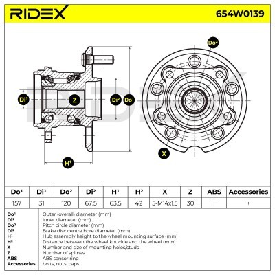 Łożysko Koła RIDEX 654W0139 654W0139 - foto 3