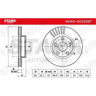 Tarcza hamulcowa Stark SKBD-0022387 SKBD-0022387 - foto 4