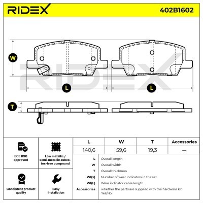 Klocki hamulcowe RIDEX 402B1602 402B1602 - foto 6