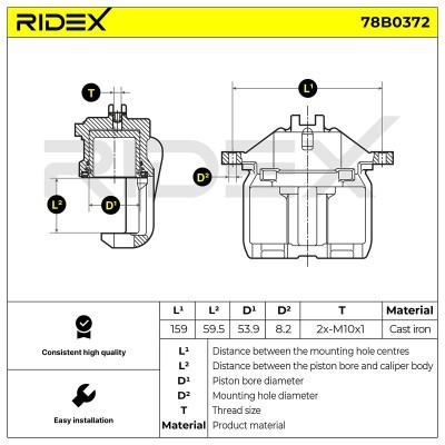 Zacisk Hamulcowy RIDEX 78B0372 78B0372 - foto 3
