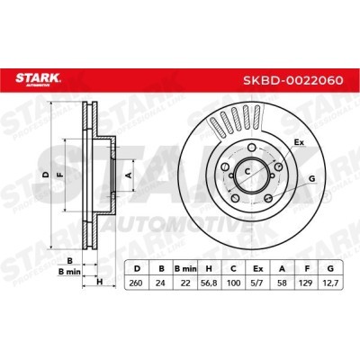 Tarcza hamulcowa Stark SKBD-0022060 SKBD-0022060 - foto 5