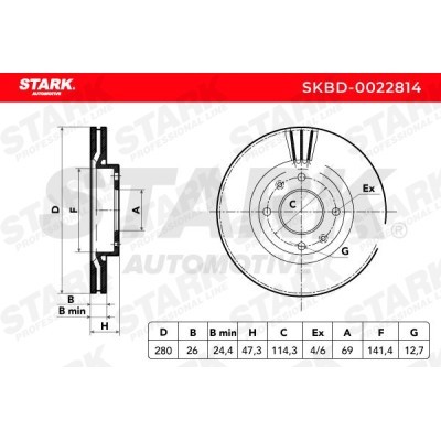 Tarcza hamulcowa Stark SKBD-0022814 SKBD-0022814 - foto 5