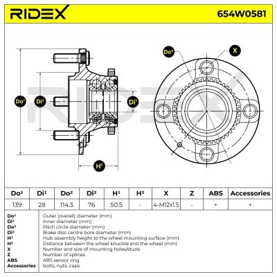 Łożysko Koła RIDEX 654W0581 654W0581 - foto 3