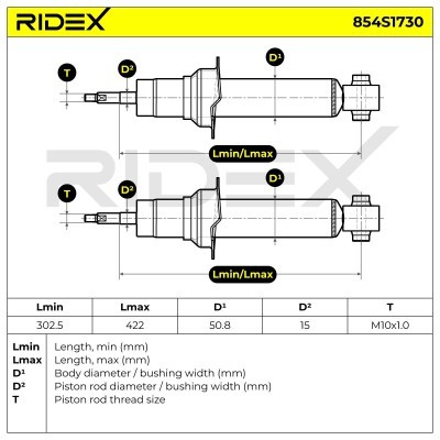 Amortyzator RIDEX 854S1730 854S1730 - foto 5