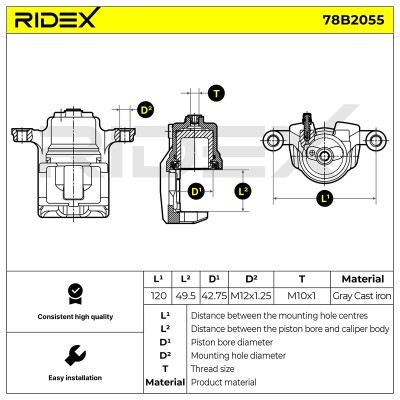Zacisk Hamulcowy RIDEX 78B2055 78B2055 - foto 6