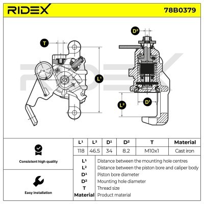 Zacisk Hamulcowy RIDEX 78B0379 78B0379 - foto 5