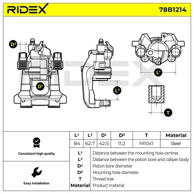 Zacisk Hamulcowy RIDEX 78B1214 78B1214 - foto 3