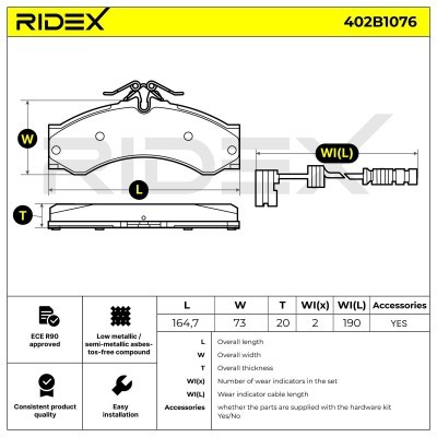 Klocki hamulcowe RIDEX 402B1076 402B1076 - foto 9