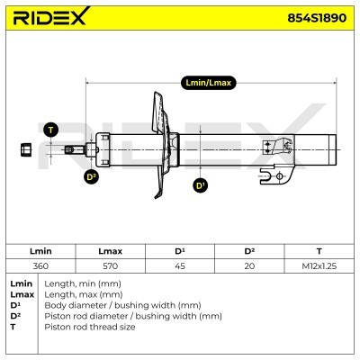 Amortyzator RIDEX 854S1890 854S1890 - foto 8