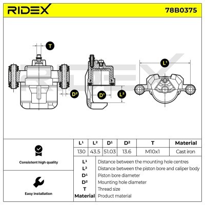 Zacisk Hamulcowy RIDEX 78B0375 78B0375 - foto 4