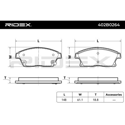 Klocki hamulcowe RIDEX 402B0264 402B0264 - foto 3
