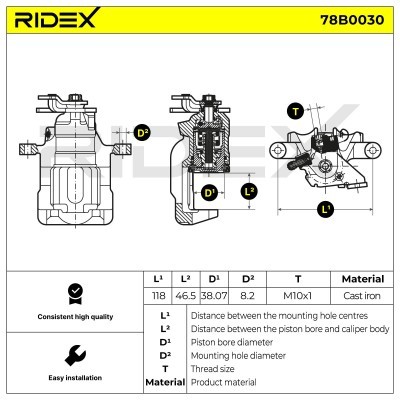 Zacisk Hamulcowy RIDEX 78B0030 78B0030 - foto 5