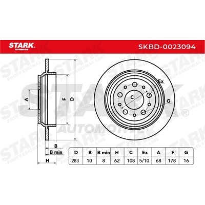 Tarcza hamulcowa Stark SKBD-0023094 SKBD-0023094 - foto 5
