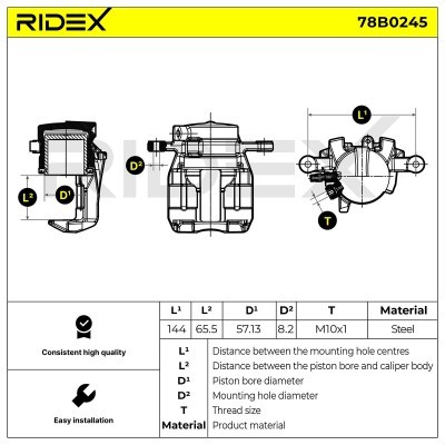 Zacisk Hamulcowy RIDEX 78B0245 78B0245 - foto 2