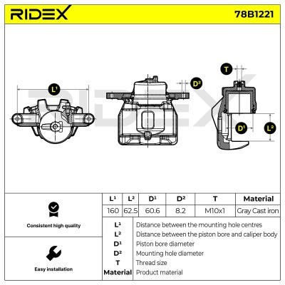 Zacisk Hamulcowy RIDEX 78B1221 78B1221 - foto 6
