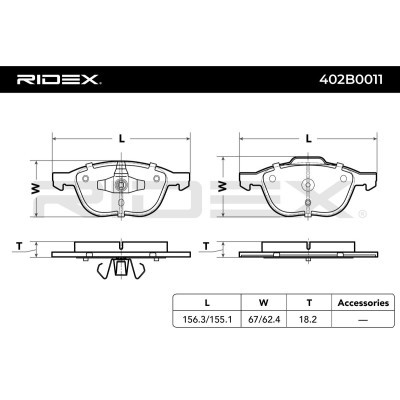 Klocki hamulcowe RIDEX 402B0011 402B0011 - foto 3