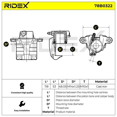 Zacisk Hamulcowy RIDEX 78B0322 78B0322 - foto 5