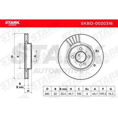 Tarcza hamulcowa Stark SKBD-0020316 SKBD-0020316 - foto 3