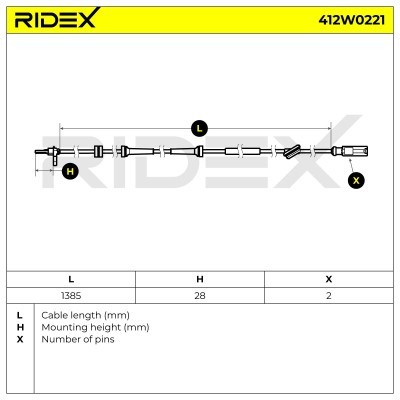 Czujnik ABS RIDEX 412W0221 412W0221 - foto 5