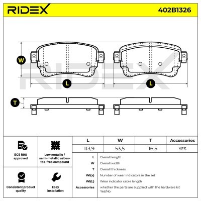 Klocki hamulcowe RIDEX 402B1326 402B1326 - foto 6