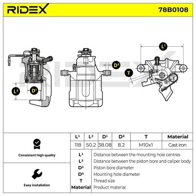 Zacisk Hamulcowy RIDEX 78B0108 78B0108 - foto 5
