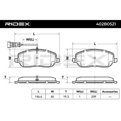 Klocki hamulcowe RIDEX 402B0521 402B0521 - foto 4