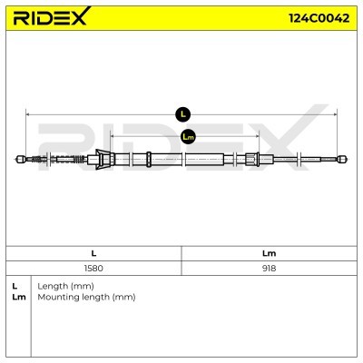 Linka Hamulca Ręcznego RIDEX 124C0042 124C0042 - foto 6