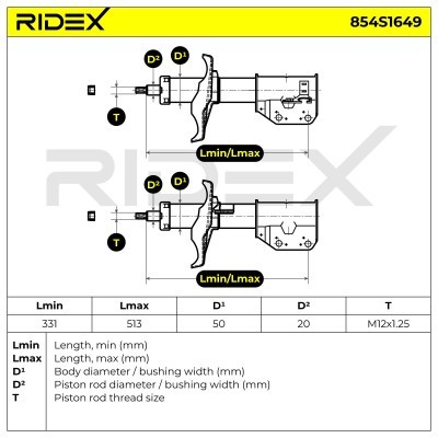 Amortyzator RIDEX 854S1649 854S1649 - foto 7