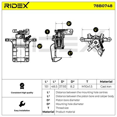 Zacisk Hamulcowy RIDEX 78B0748 78B0748 - foto 6