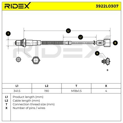 Sonda Lambda RIDEX 3922L0307 3922L0307 - foto 6
