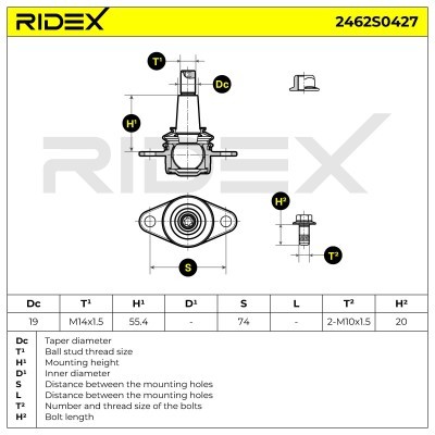 Sworzeń wahacza RIDEX 2462S0427 2462S0427 - foto 6