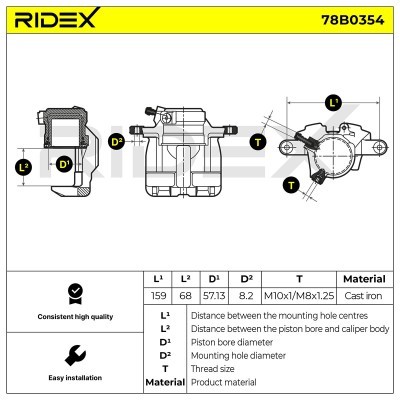 Zacisk Hamulcowy RIDEX 78B0354 78B0354 - foto 2