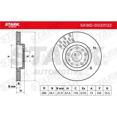 Tarcza hamulcowa Stark SKBD-0020122 SKBD-0020122 - foto 5