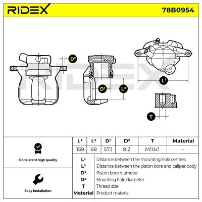 Zacisk Hamulcowy RIDEX 78B0954 78B0954 - foto 7