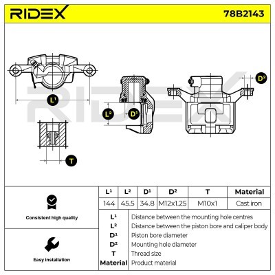 Zacisk Hamulcowy RIDEX 78B2143 78B2143 - foto 6