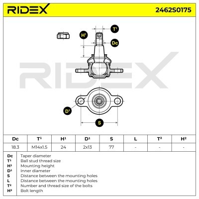 Sworzeń wahacza RIDEX 2462S0175 2462S0175 - foto 5