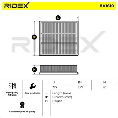Filtr Powietrza RIDEX 8A1610 8A1610 - foto 6