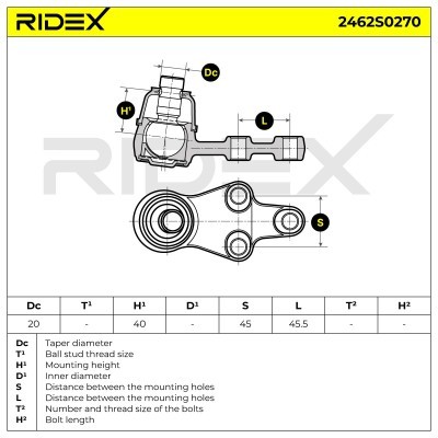 Sworzeń wahacza RIDEX 2462S0270 2462S0270 - foto 14