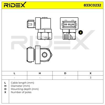 Czujnik Obrotów Wału RIDEX 833C0232 833C0232 - foto 8