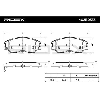Klocki hamulcowe RIDEX 402B0533 402B0533 - foto 7