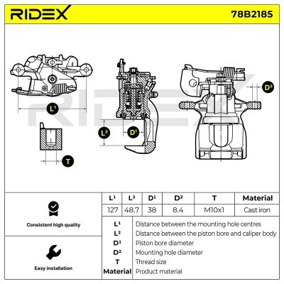 Zacisk Hamulcowy RIDEX 78B2185 78B2185 - foto 6