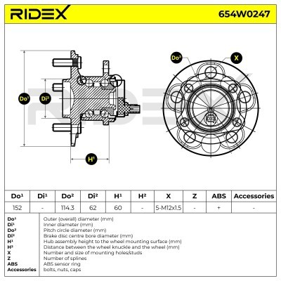 Łożysko Koła RIDEX 654W0247 654W0247 - foto 6