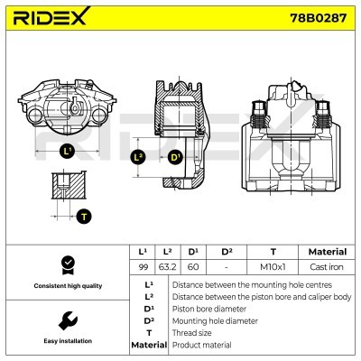 Zacisk Hamulcowy RIDEX 78B0287 78B0287 - foto 5