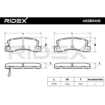 Klocki hamulcowe RIDEX 402B0416 402B0416 - foto 8