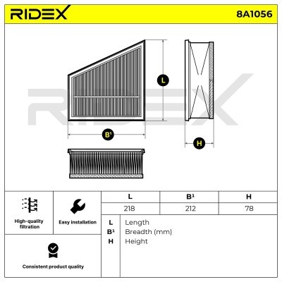 Filtr Powietrza RIDEX 8A1056 8A1056 - foto 6