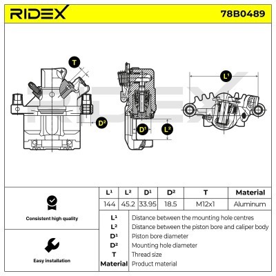 Zacisk Hamulcowy RIDEX 78B0489 78B0489 - foto 2