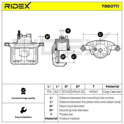 Zacisk Hamulcowy RIDEX 78B0711 78B0711 - foto 6