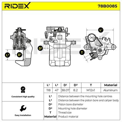 Zacisk Hamulcowy RIDEX 78B0085 78B0085 - foto 2